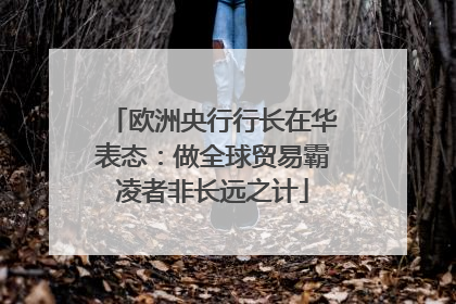 欧洲央行行长在华表态：做全球贸易霸凌者非长远之计