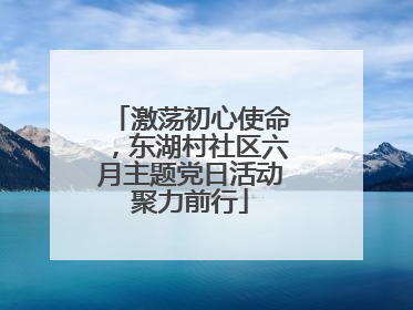 激荡初心使命，东湖村社区六月主题党日活动聚力前行