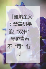 潍坊奎文：禁毒研学迎“双节” 守护青春不“毒”行