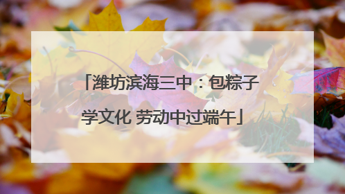 潍坊滨海三中：包粽子学文化 劳动中过端午