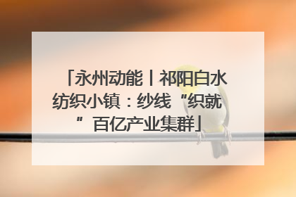 永州动能丨祁阳白水纺织小镇：纱线“织就”百亿产业集群