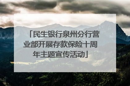 民生银行泉州分行营业部开展存款保险十周年主题宣传活动