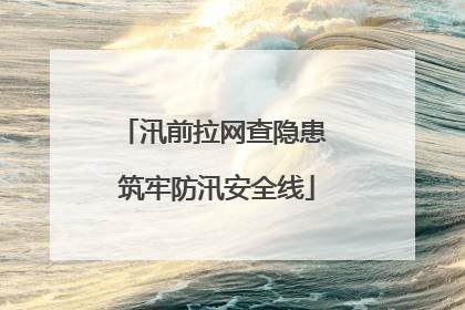 汛前拉网查隐患 筑牢防汛安全线