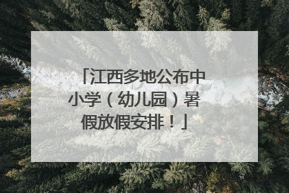 江西多地公布中小学（幼儿园）暑假放假安排！