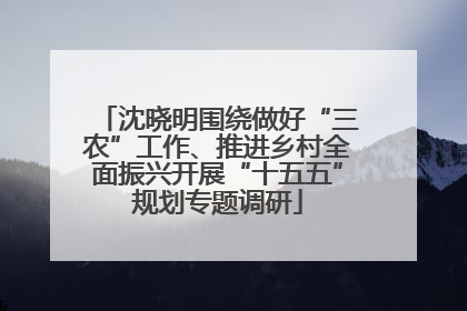 沈晓明围绕做好“三农”工作、推进乡村全面振兴开展“十五五”规划专题调研