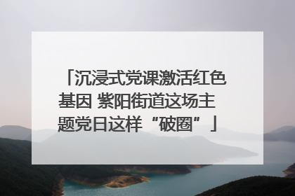 沉浸式党课激活红色基因 紫阳街道这场主题党日这样“破圈”