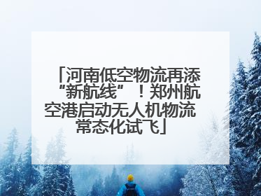 河南低空物流再添“新航线”！郑州航空港启动无人机物流常态化试飞