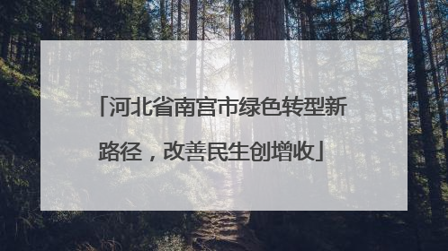河北省南宫市绿色转型新路径，改善民生创增收
