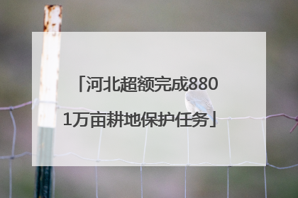 河北超额完成8801万亩耕地保护任务