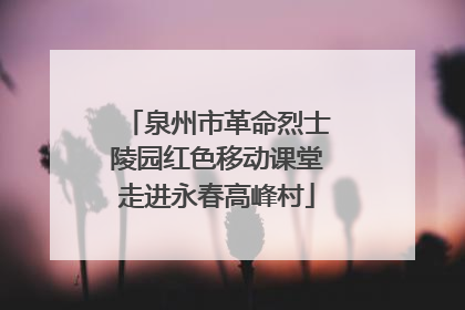 泉州市革命烈士陵园红色移动课堂走进永春高峰村