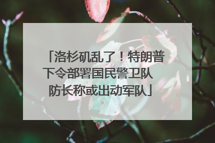 洛杉矶乱了！特朗普下令部署国民警卫队 防长称或出动军队