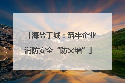 海盐于城：筑牢企业消防安全“防火墙”