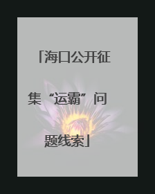 海口公开征集“运霸”问题线索