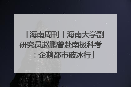 海南周刊丨海南大学副研究员赵鹏曾赴南极科考：企鹅都市破冰行