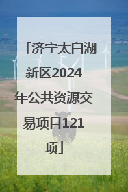 济宁太白湖新区2024年公共资源交易项目121项