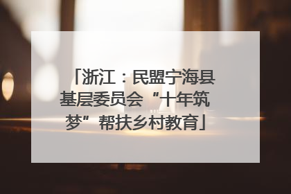 浙江：民盟宁海县基层委员会“十年筑梦”帮扶乡村教育