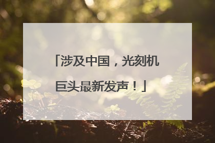 涉及中国，光刻机巨头最新发声！