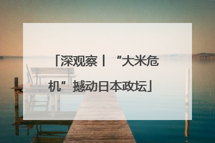 深观察丨“大米危机”撼动日本政坛