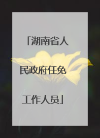 湖南省人民政府任免工作人员