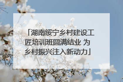 湖南绥宁乡村建设工匠培训班圆满结业 为乡村振兴注入新动力