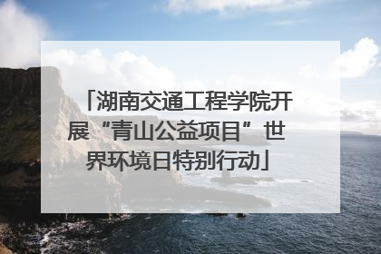 湖南交通工程学院开展“青山公益项目”世界环境日特别行动