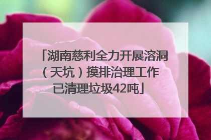 湖南慈利全力开展溶洞（天坑）摸排治理工作 已清理垃圾42吨