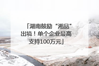 湖南鼓励“湘品”出境！单个企业最高支持100万元