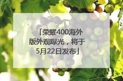 荣耀400海外版外观曝光，将于5月22日发布