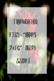 聊城积极打造“聊档为民”服务品牌
