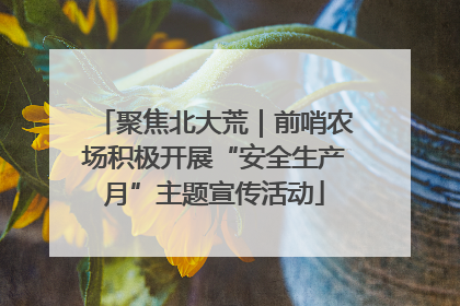 聚焦北大荒｜前哨农场积极开展“安全生产月”主题宣传活动