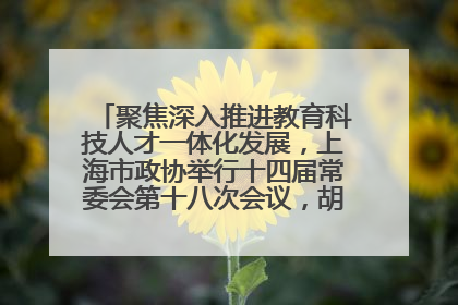聚焦深入推进教育科技人才一体化发展，上海市政协举行十四届常委会第十八次会议，胡文容出席并讲话
