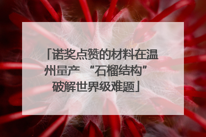 诺奖点赞的材料在温州量产 “石榴结构”破解世界级难题