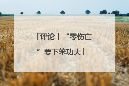 评论丨“零伤亡”要下笨功夫