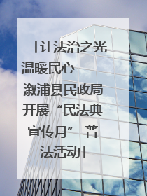 让法治之光温暖民心——溆浦县民政局开展“民法典宣传月” 普法活动