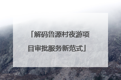 解码鲁源村夜游项目审批服务新范式