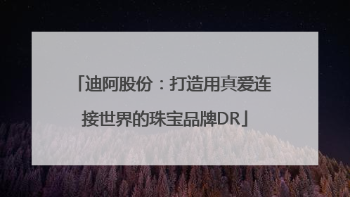 迪阿股份：打造用真爱连接世界的珠宝品牌DR