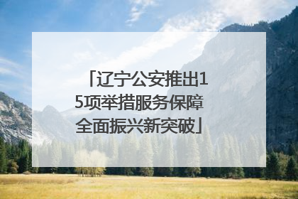 辽宁公安推出15项举措服务保障全面振兴新突破