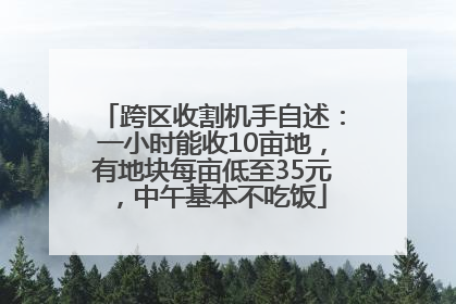 跨区收割机手自述：一小时能收10亩地，有地块每亩低至35元，中午基本不吃饭