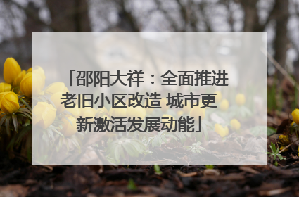 邵阳大祥：全面推进老旧小区改造 城市更新激活发展动能