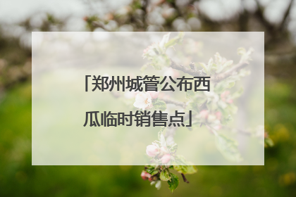 郑州城管公布西瓜临时销售点