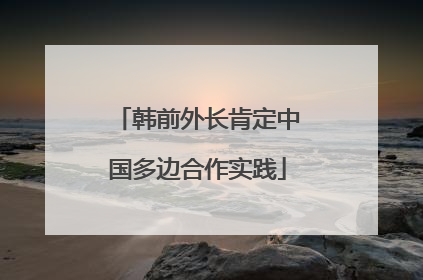 韩前外长肯定中国多边合作实践