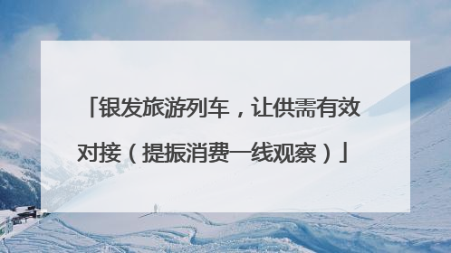 银发旅游列车，让供需有效对接（提振消费一线观察）