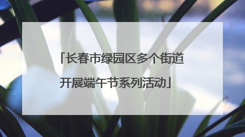 长春市绿园区多个街道开展端午节系列活动