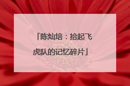 陈灿培：拾起飞虎队的记忆碎片