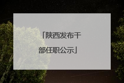 陕西发布干部任职公示