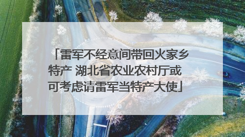 雷军不经意间带回火家乡特产 湖北省农业农村厅或可考虑请雷军当特产大使