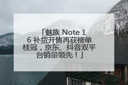魅族 Note 16 补货开售再获榜单桂冠，京东、抖音双平台销量领先！