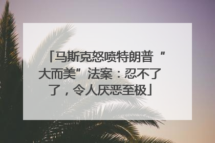 马斯克怒喷特朗普“大而美”法案：忍不了了，令人厌恶至极