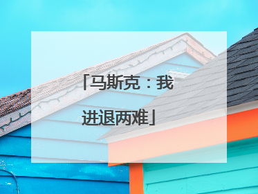 马斯克：我进退两难