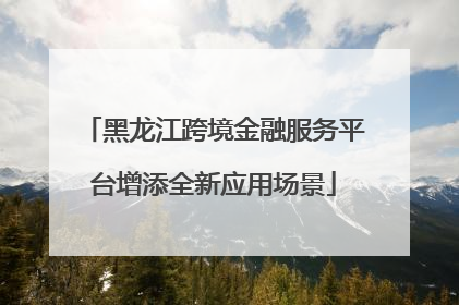 黑龙江跨境金融服务平台增添全新应用场景